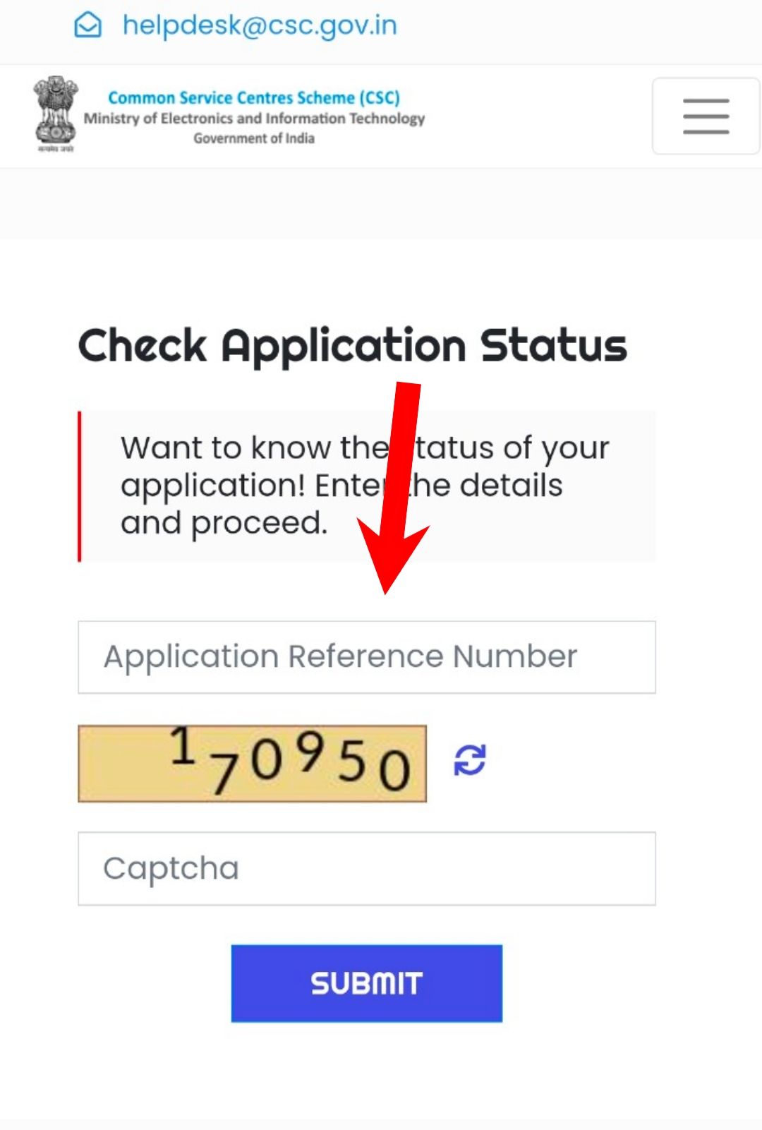 CSC Application Status