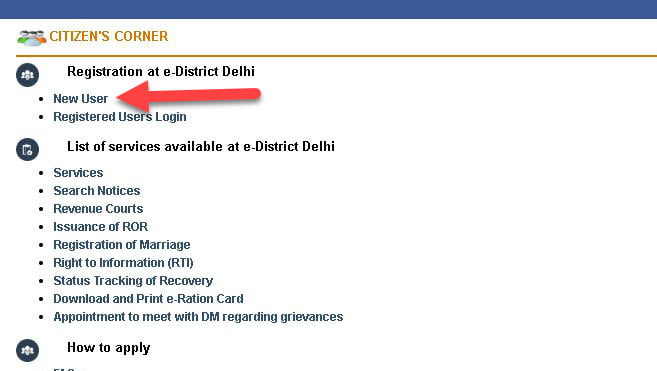 e District Delhi Registration